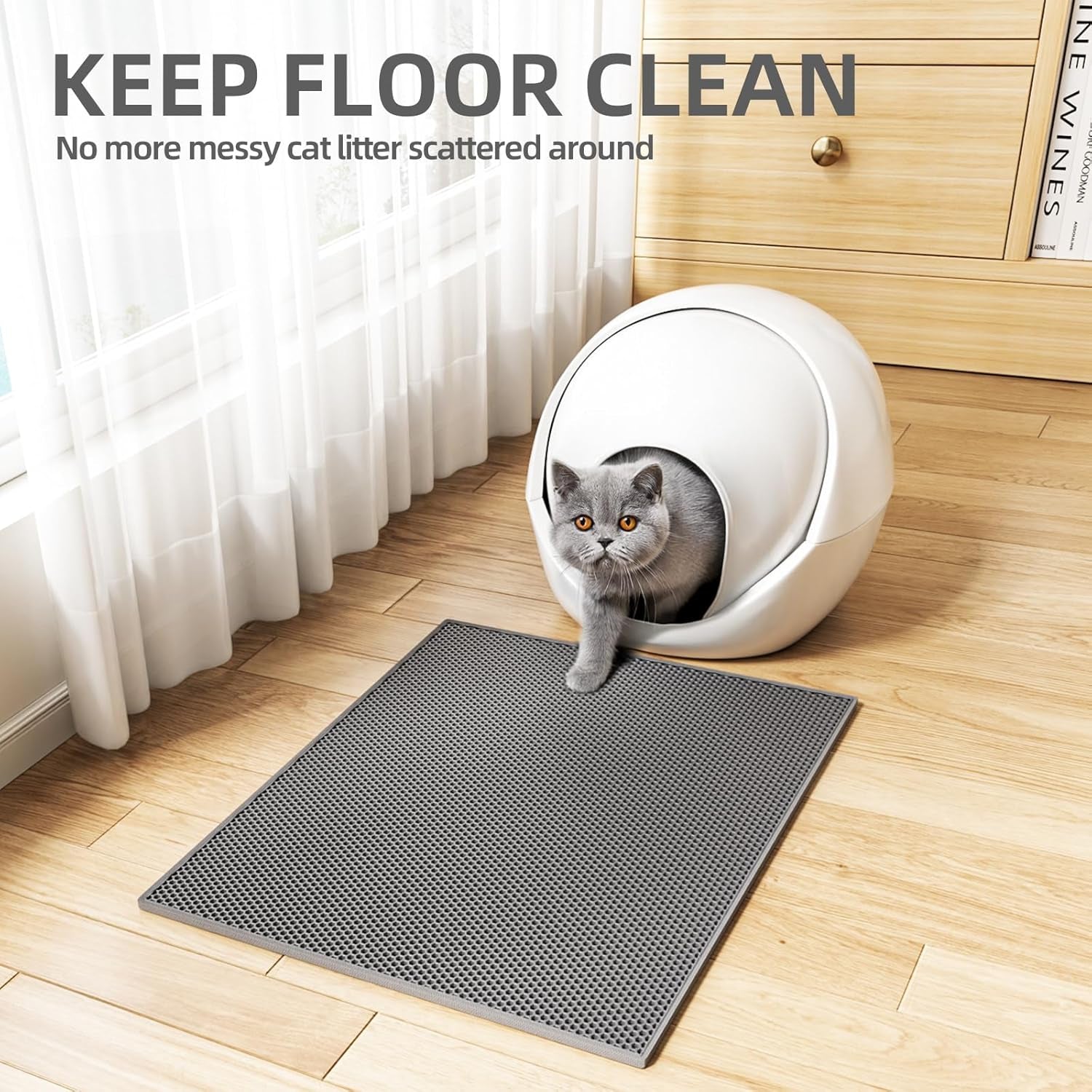 Cat Litter Mat, Cat Litter Trapping Mat, Honeycomb Double Layer Design, Easy To