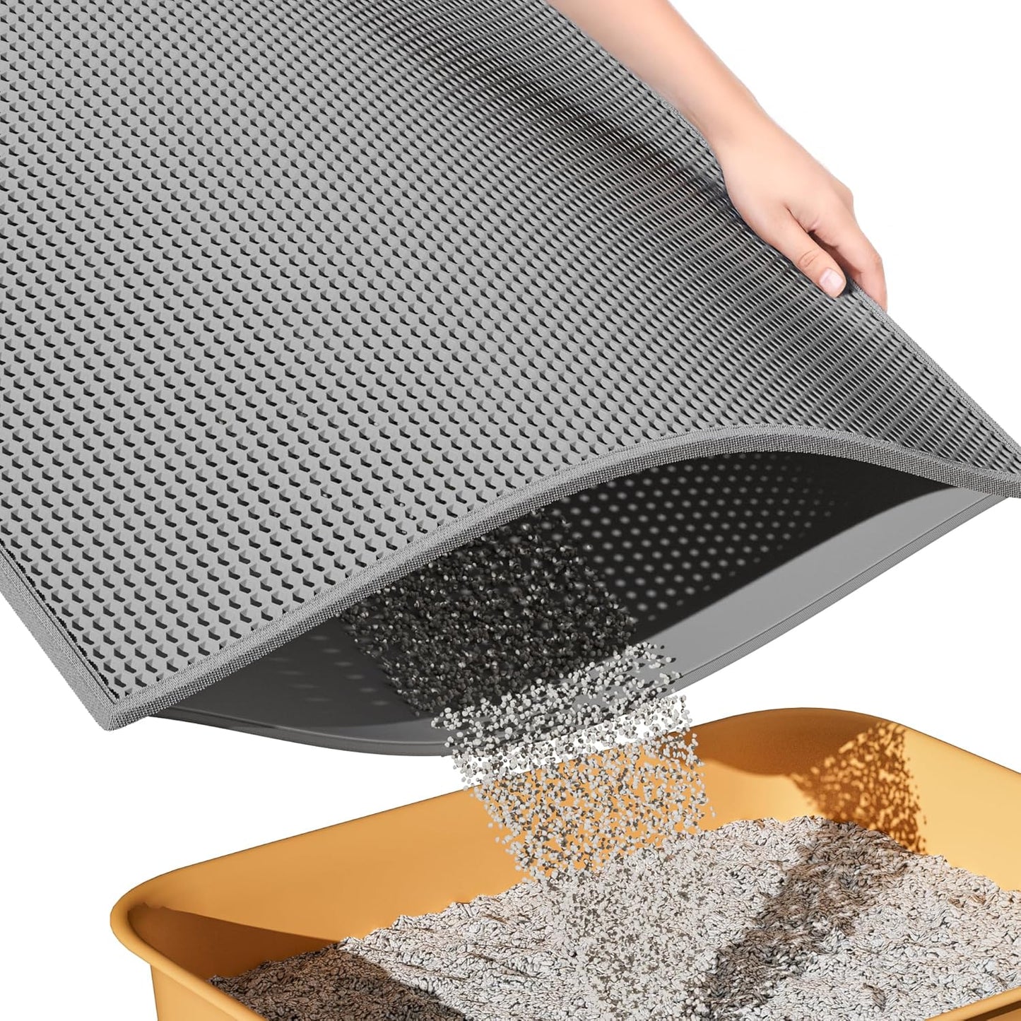 Cat Litter Mat, Cat Litter Trapping Mat, Honeycomb Double Layer Design, Easy To